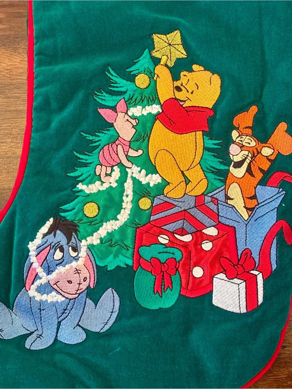 Disney Holiday Christmas Stockings Set - Red and Green (Mom & Dad)